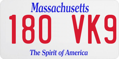 MA license plate 180VK9