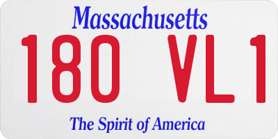 MA license plate 180VL1