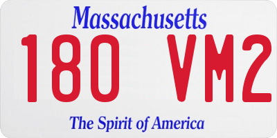 MA license plate 180VM2