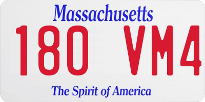 MA license plate 180VM4