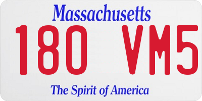 MA license plate 180VM5