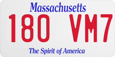 MA license plate 180VM7
