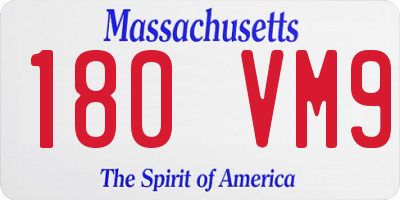 MA license plate 180VM9