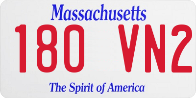MA license plate 180VN2