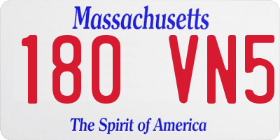 MA license plate 180VN5