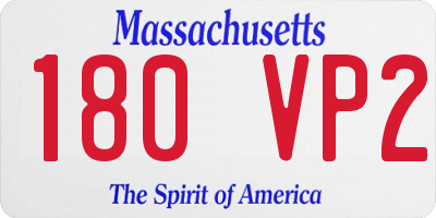 MA license plate 180VP2