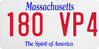 MA license plate 180VP4