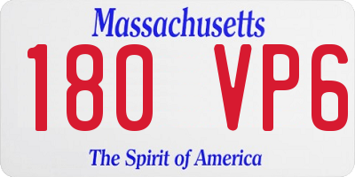 MA license plate 180VP6