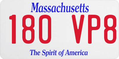 MA license plate 180VP8