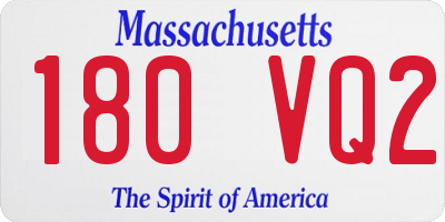MA license plate 180VQ2