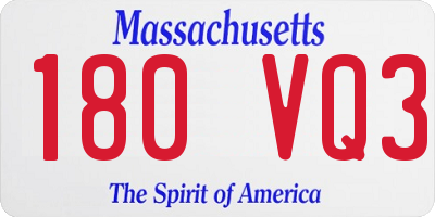 MA license plate 180VQ3