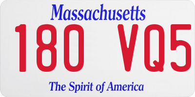MA license plate 180VQ5
