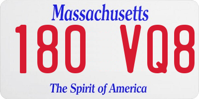 MA license plate 180VQ8