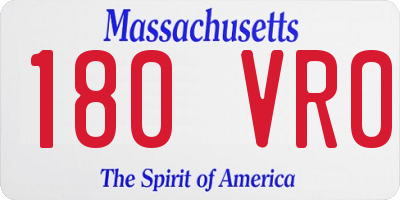MA license plate 180VR0
