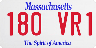 MA license plate 180VR1
