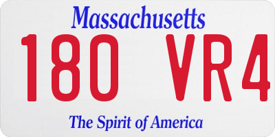 MA license plate 180VR4