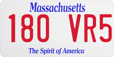 MA license plate 180VR5