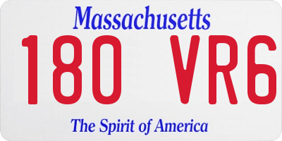 MA license plate 180VR6