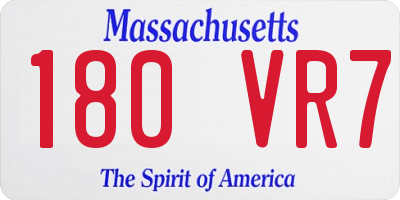MA license plate 180VR7