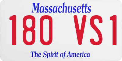 MA license plate 180VS1