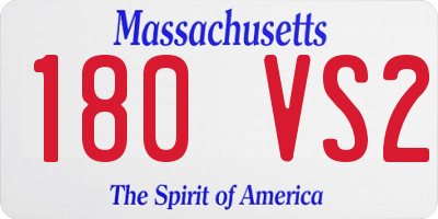 MA license plate 180VS2