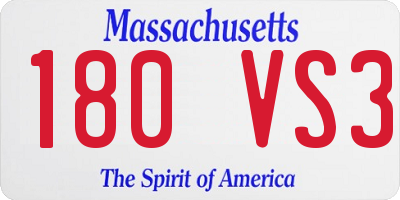 MA license plate 180VS3