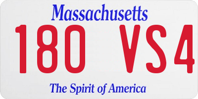 MA license plate 180VS4