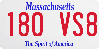 MA license plate 180VS8