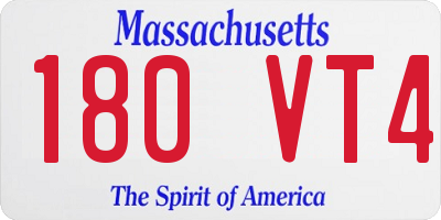 MA license plate 180VT4