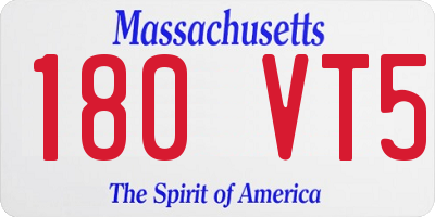 MA license plate 180VT5