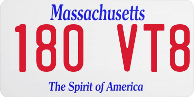 MA license plate 180VT8