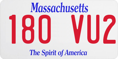MA license plate 180VU2