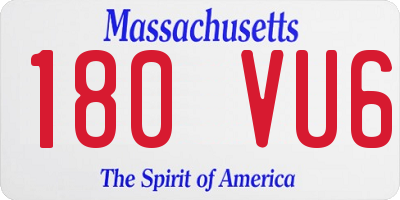 MA license plate 180VU6
