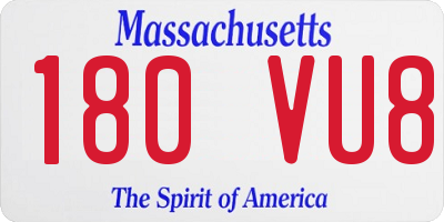 MA license plate 180VU8
