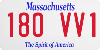 MA license plate 180VV1