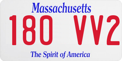 MA license plate 180VV2