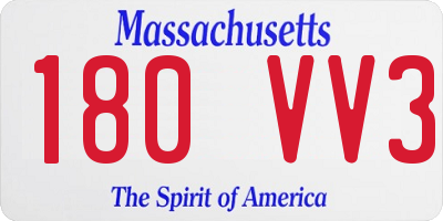 MA license plate 180VV3