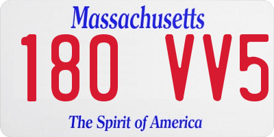 MA license plate 180VV5