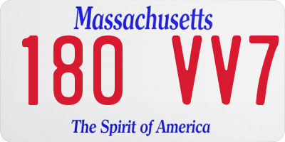 MA license plate 180VV7