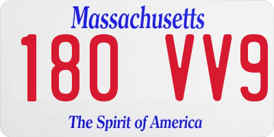 MA license plate 180VV9