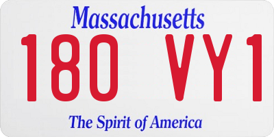 MA license plate 180VY1