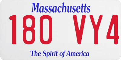 MA license plate 180VY4