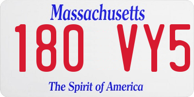 MA license plate 180VY5