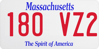 MA license plate 180VZ2