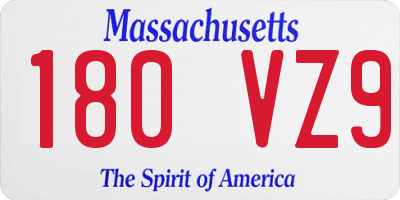 MA license plate 180VZ9