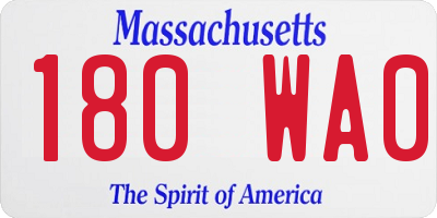 MA license plate 180WA0