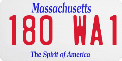 MA license plate 180WA1