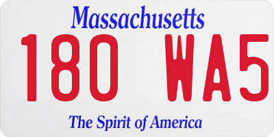 MA license plate 180WA5
