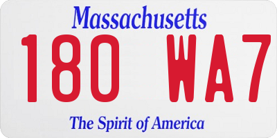 MA license plate 180WA7