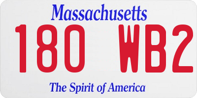 MA license plate 180WB2